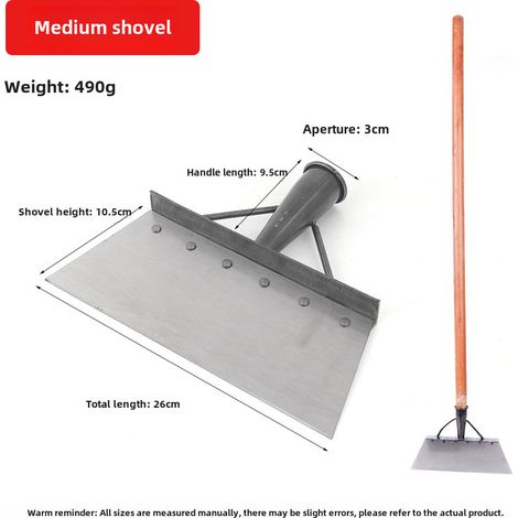 Pelle à glace en acier au manganèse, pelle à déneigement, pelle à lisier de porc, pelle de décontamination des murs, pelle à fumier agricole (Nouvelle pelle de nettoyage en cornière n° 26 + manche en (1/5)