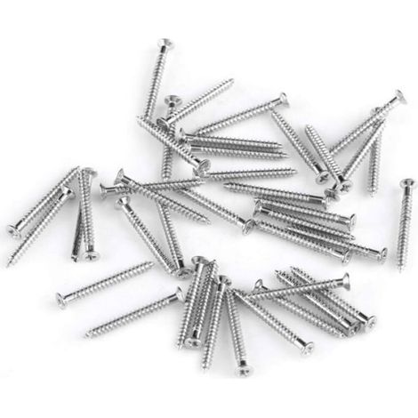 Vis Autoperceuses - Tête Plate Croisée - M2 - Longueurs 4 à 20 mm - Pour Métal Doux Bois Plastique - 800 Pièces (1/5)