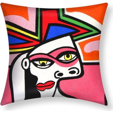 Housses de Coussin - AVIZAR - Lot de 2 - 45x45 cm - Brodées - Multicolore - Design Contemporain (1/5)