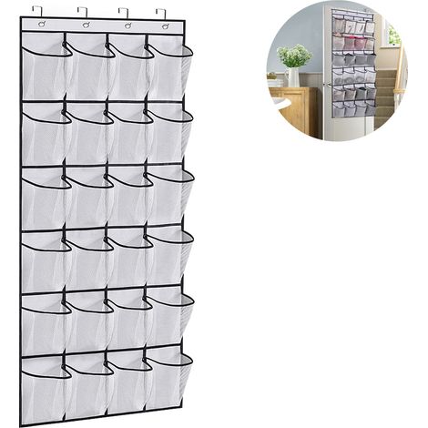Poche de rangement pour chaussures derrière la porte, 24 compartiments (1/5)