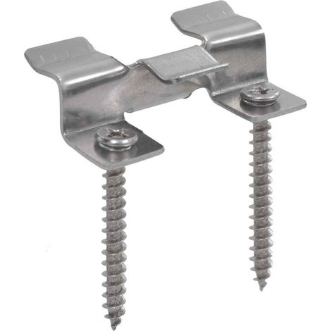 Clips de fixation pour terrasse composite acier inoxydable argenté 100 clips et 200 vis (1/4)