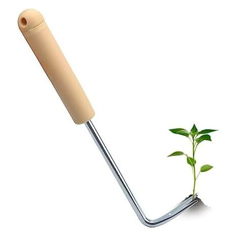 Diserbante manuale in acciaio inossidabile da 260x13 mm, forchetta per diserbo, attrezzo per diserbo, coltello per diserbo in acciaio inossidabile, zappa con manico in legno.
