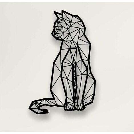 Geometric cat-shaped metal wall decoration - Metal wall art - Home decor - Living room decor (1/4)