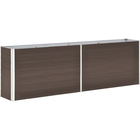 Fioriera rialzata per piante e fiori acciaio zincato 240 x 40 x 77 cm marrone 020001101