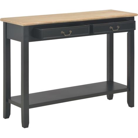 Table console,Table d'appoint,Bout de canapé Noir 110x35x80 cm Bois CFW85728 (1/5)