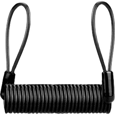 Erinnerungskabel – 1 Stück – Stahl und PVC – Bremsscheibenschloss – Motorrad, Roller, Helm – 120 cm, Schwarz (1/5)