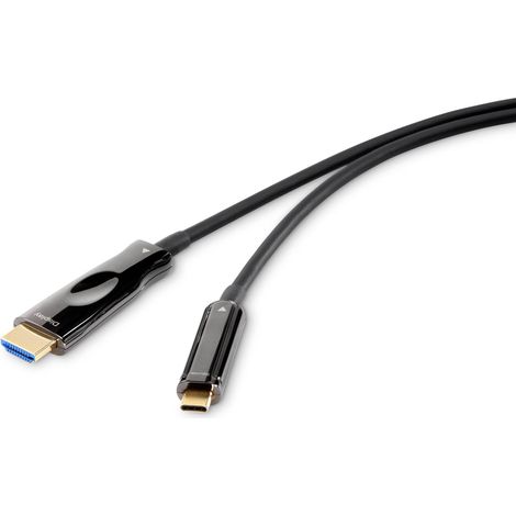 Câble adaptateur Renkforce USB-C® / HDMI USB-C® mâle, Fiche mâle HDMI-A 30.00 m noir RF-4531596 rond Câble d'afficheur USB-C® A834062 (1/5)