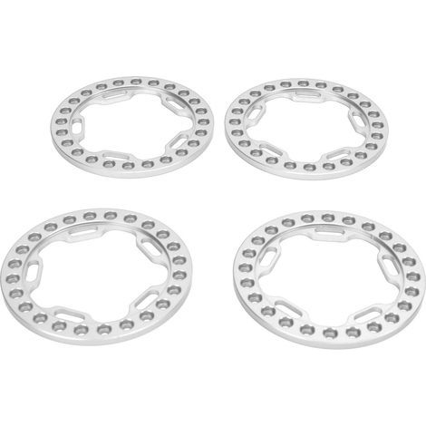 4 pièces Anneaux de Beadlock Argent 1,9 Pouces pour Jantes RC 1/10, Bague de Blocage Extérieure (1/5)