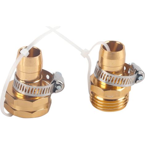 Rosvola Connecteurs de tuyau, connexion rapide de jardin, facile à installer, connexion sans fuite, durable avec 2 colliers de serrage pour tuyaux standard, buses, outils d'arrosage. (1/5)