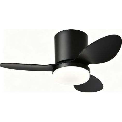 63cm Lampe Ventilateur Plafond Silencieux Avec Télécommande, Petit Ventilateur Plafonnier Avec Lumiere Intégrée, Luminaire Ventilateur Plafonnier Design Pour Chambre, Reversible Motore DC, 6 Vitesses- (1/5)