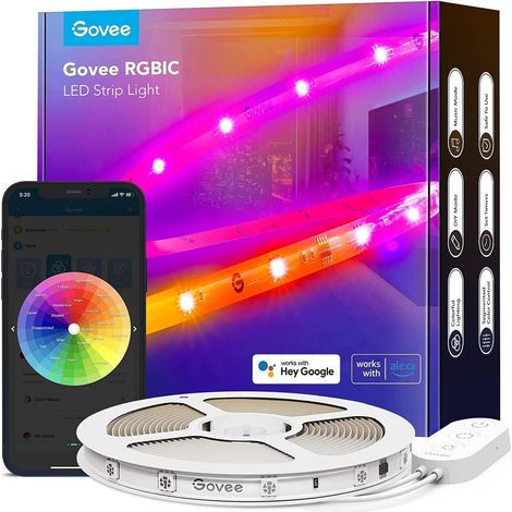 Ruban LED RGBIC 5m,WiFi Bande Compatible avec Alexa et Google (1/5)