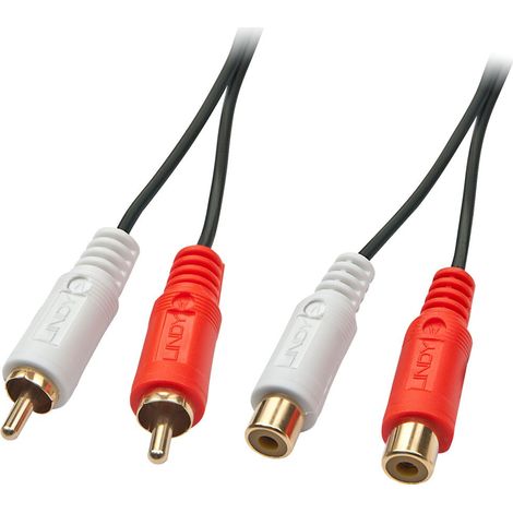 Lindy 35673 Audio-Kabel 5 m 2 x RCA Schwarz, Rot, Weiß