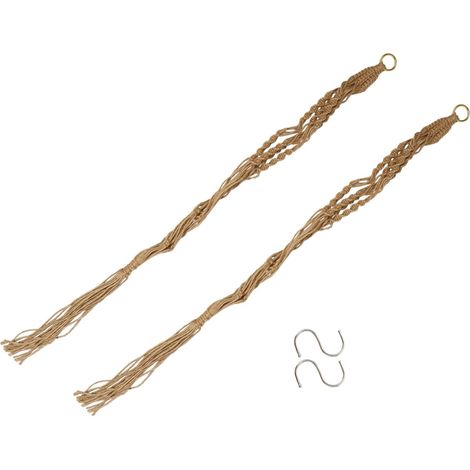 Suspension pour plantes en corde de jute FOMIYES pots fleurs, avec un design tissé flexible (1/5)