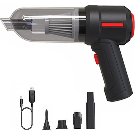 3 en 1 Souffleur d\\'air sans fil portable Air Duster Mini 9000Pa sans fil voiture PC clavier aspirateur portable noir (1/5)
