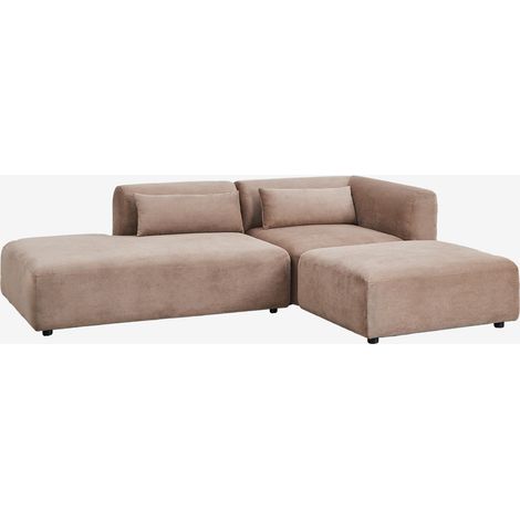 Sofá modular esquinero de 2 piezas con diván izquierdo y puff Fogler SKLUM             