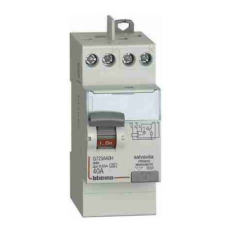 BTIG723AC40H Interruttore differenziale SALVAVITA 2P - tipo AC - In= 40A - Idn= 0.03A