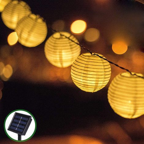 Outdoor Solar String Lights - 3.5 meters - 20 LED Lanterns - 8 Lighting Modes - Waterproof - Warm White Light (1/5)