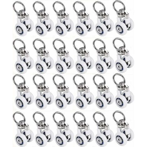20pcs 38x20mm Rouleaux de Rail de rideau, Poulie Silencieuse,pour Accessoires Rideaux Dans Salles de Bains,Chambres