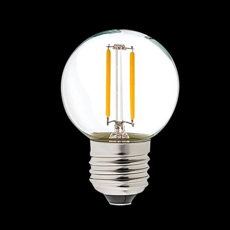 Jandei - Ampoule à Filament Extérieur G45 Chaude 1W E27 plastique 2 filaments intérieurs Ampoule à filament LED E27 (1/4)