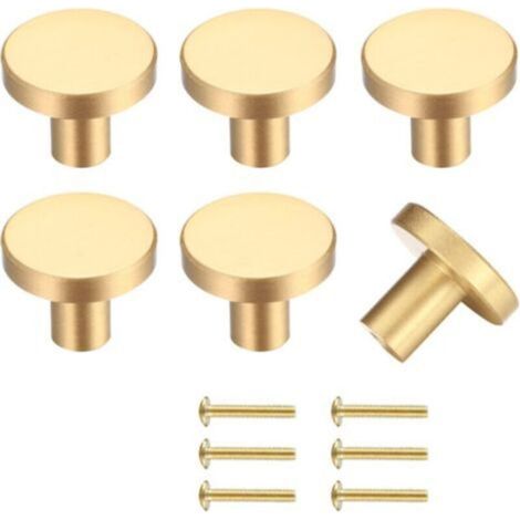 Schubladengriffe, goldene Möbelknöpfe, runde Schrankknöpfe, Schubladengriffe aus goldfarbenem Messing, Küchentürgriffe zur Dekoration – 20 x 25 mm