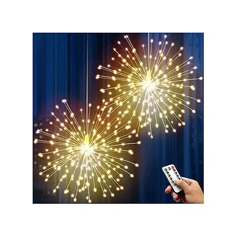 Luces LED de cobre con forma de estrella, 200 LED, luz blanca cálida, ideales para colgar en el techo. Perfectas para dormitorio, Navidad o fiestas. Paquete de 2. (1/4)