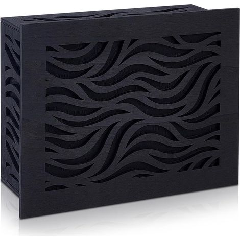Plaque de carillon de porte pour mur intérieur, esthétique motif herbe d'eau en bois pour la maison, ajustement universel et facile à installer, boîte de sonnette décorative moderne (1/5)