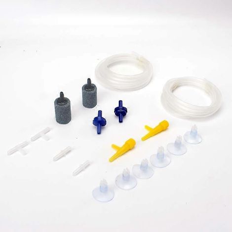 Accessoires pour pompe à air d'aquarium : tuyau d'air pour aquarium avec tuyau d'oxygène de 2 m, pierre à air, clapet anti-retour, ventouse et tuyau de raccordement, etc. (1/5)