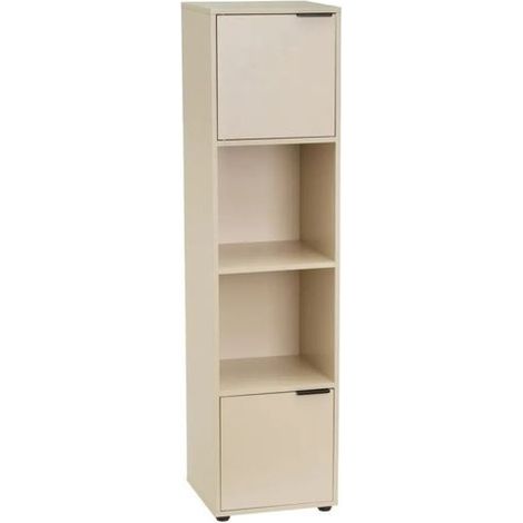 Colonne de rangement - JUANIO - Juanio - Beige sable - 30x29x119 cm - 2 portes (1/5)