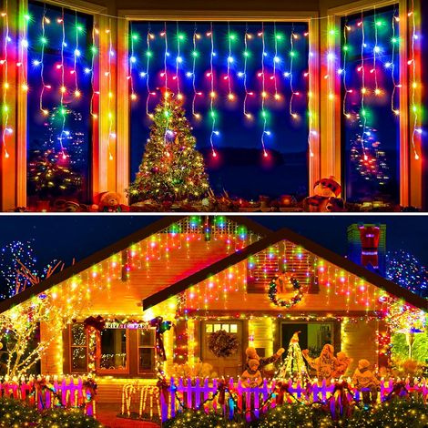 Luci di Natale a Tenda LED impermeabile multicolore 30 m (1/5)