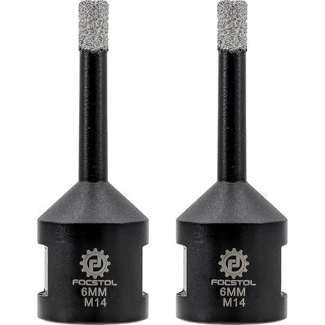 Foret Diamant - 2 pièces 6mm Scie Cloche Diamant Brasée Sous Vide pour Porcelaine Carrelage Céramique Marbre Granit Quartz M14 Filetage (1/5)