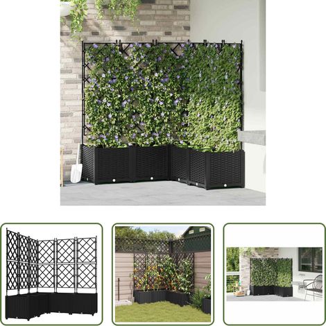 Stahl - Garten-Pflanzgefäß 5 pcs Schwarz 120 x 120 x 143 cm Stahl (1/5)
