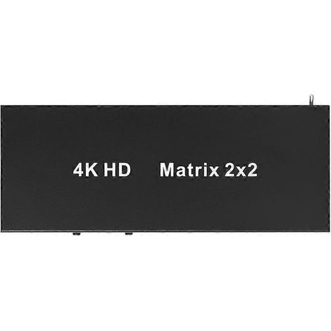 Un commutateur/distributeur matriciel 2x2 compatible HDMI, prenant en charge la 4K 30 Hz, doté d'une sortie audio et d'une interface RS232, compatible avec les téléviseurs HD et les boîtiers TV. (1/5)