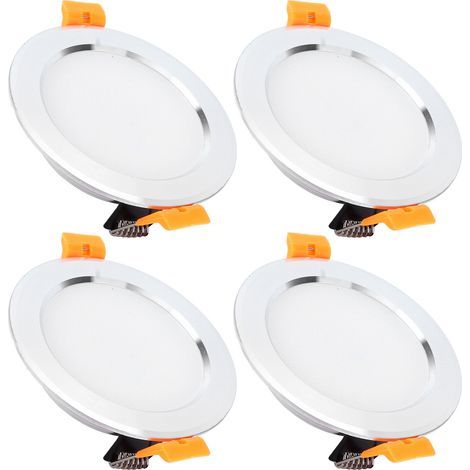 4 spots ronds encastrés LED DC 12V 3W blanc pour plafond de camping-car, yacht et caravane (1/5)