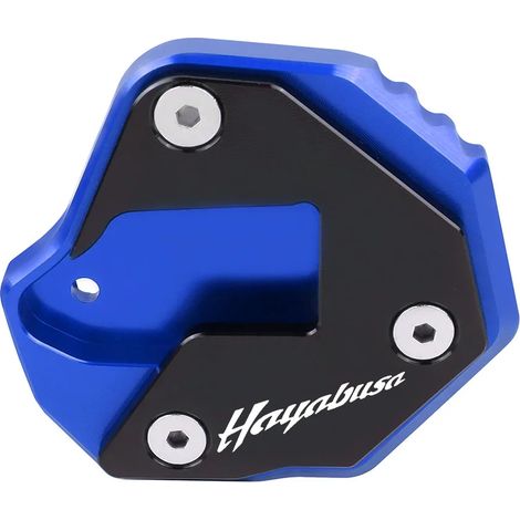 (Bleu avec logo) Compatible avec SUZUKI GSX1300R HAYABUSA GSX-R 1300 GSX-R 2007-2021 Moto Plaque d'extension de béquille latérale CNC Support de béquille maxpower (1/4)