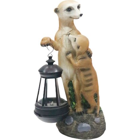 SABIR Animaux pour Jardin Solaires en Plein Air, Statue Résine Imperméable Les Décorations de Jardin, 15.51129cm (1/5)