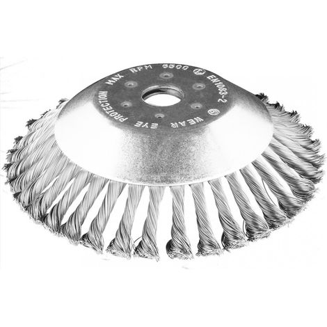 Drahtbürste für Benzin-Freischneider 200 x 25,4 mm, harte, verhedderte Drähte (1/4)