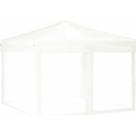 vidaXL Carpa para fiestas plegable con paredes laterales blanca 3x3 m (1/2)