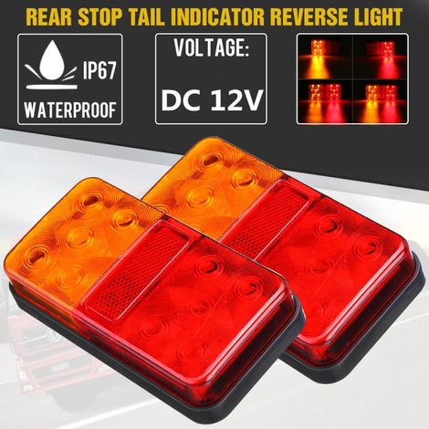 2er-Set LED-Brems-/Rückleuchten Slim 12 V für Lkw, Anhänger, Bus, Van, Wohnwagen usw. 15 cm x