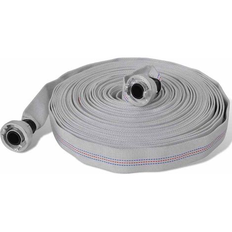 Tuyau d'incendie plat 20 m – Raccords D-Storz 1 pouce en alliage d'aluminium – Doublure PVC anti-écrasement – Pression de service 8 bar (1/4)