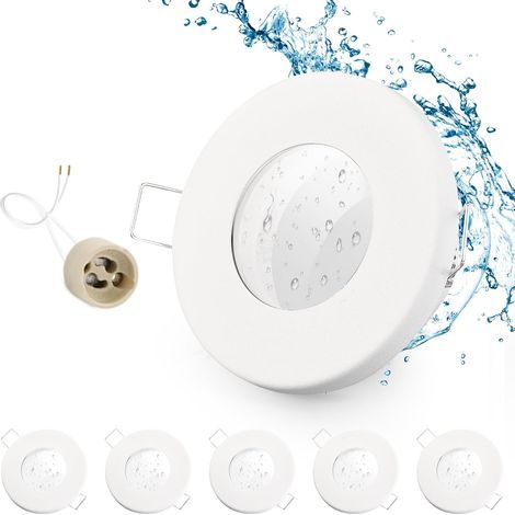 Recessed Spotlights IP65, Tin Frame, GU10 Socket, Round 68mm, Bathroom/Outdoor (1/5)