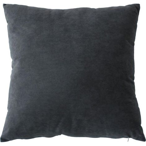 Coussin Déco en Velours "Câlin" 40x40cm Gris Foncé