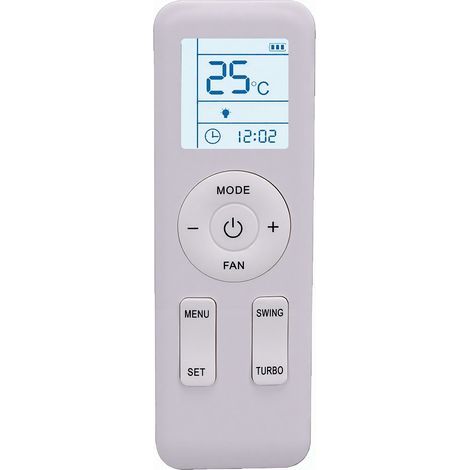 Télécommande de climatiseur compatible avec les modèles Gree YAY1FF, YAY1F2, YAY1F2F, YAY1F1, YAY1F1F, GWC12AAC-D3NNA1D/I et GWC18AAD-D3NNA1D/I – Télécommande de remplacement blanche