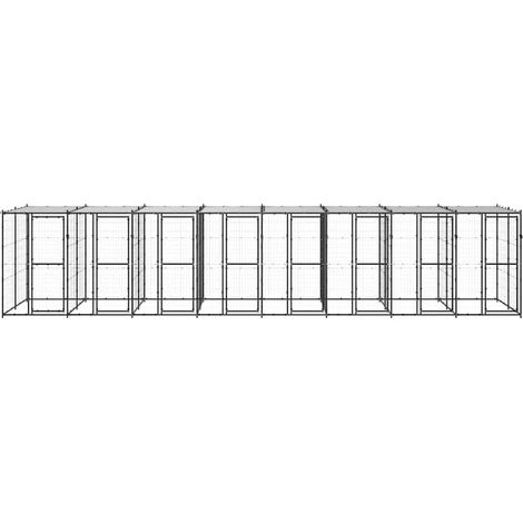Maison Exclusive - Gabbia per Cani da Esterno in Acciaio con Tetto 19,36 m² (1/5)