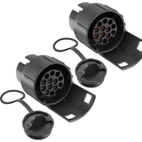 2X Convertisseur de Prise Remorque 7 à 13 Broches Adaptateur Fiche Attelage 7 vers 13 Broches pour Camion Caravane (1/5)