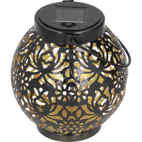Lanterne solaire pour extérieur Décoration de jardin LED en fer forgé Éclairage paysager étanche (1/5)