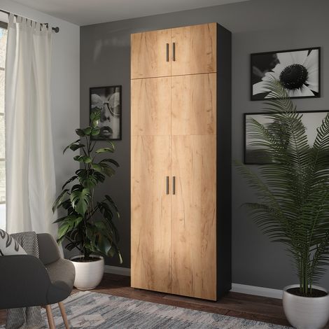 Armadio universale Ingo, Antracite/Rovere dorato, 80 x 223.8 cm con attacco per mobile, Vicco (1/5)