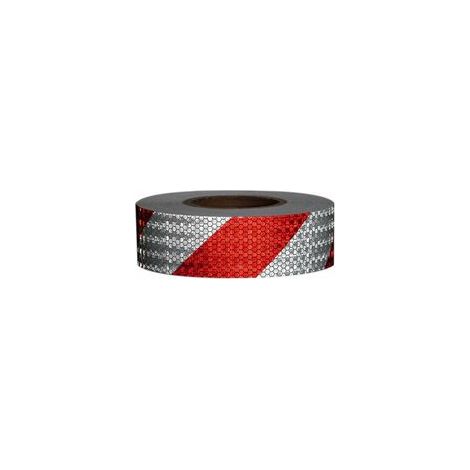 Bande réfléchissante 3000 50 mm – Rouge et blanc – Matériau PVC – Pour véhicules et équipements mécaniques – Haute visibilité nocturne (1/5)
