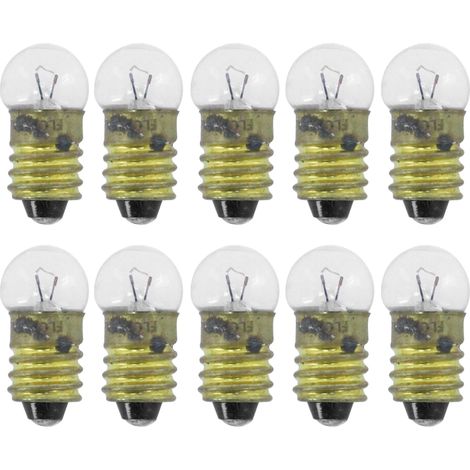 10x Ampoule E10 6V 2W culot 10mm à visser universel incandescent maison bricolage cyclomoteur scooter moto vélo