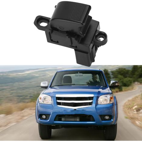 UR56-66-370 is a push-button switch for the rear passenger window regulator in Mazda vehicles. (1/4)
