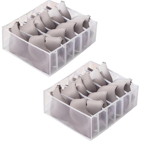 2 Pièces Organisateur de Tiroir Pliable,Boite rangement sous vetement,Rangement sous vetement,Rangement chaussette séparateur tiroir,pour Chaussettes,Sous-Vêtements,Vêtements de Bébé,Cravates (1/5)